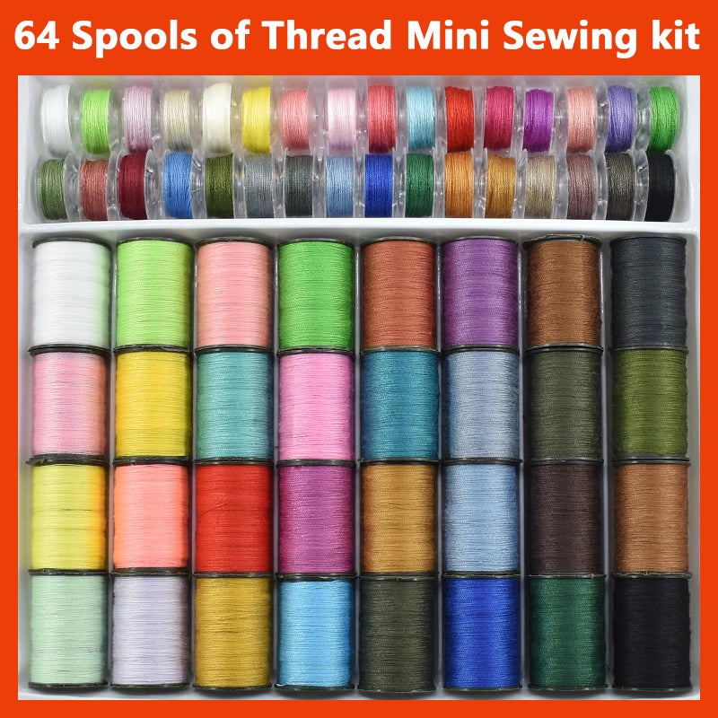 Renashed Sewing Kit with 100 Basic Sewing Accessories, 64 Spools of Thread Mini Sewing kit for Beginners,Traveller, Emergency, Whole Family to Mend and Repair - Image 5
